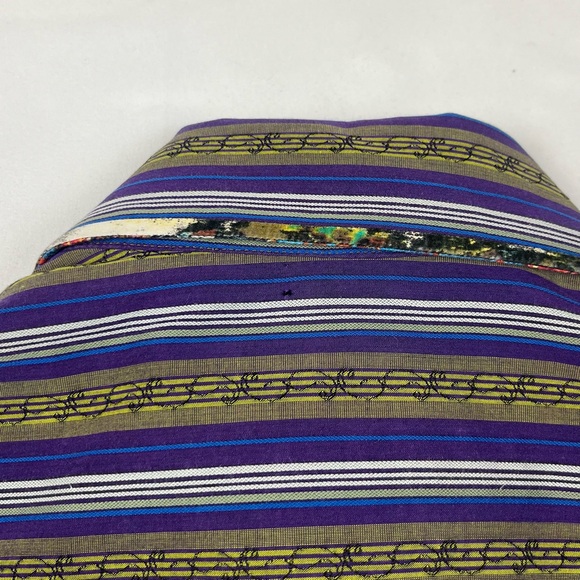 Robert Graham Mens Button Up Shirt Sz Small Flip Cuff Striped Purple C3 - Picture 7 of 9